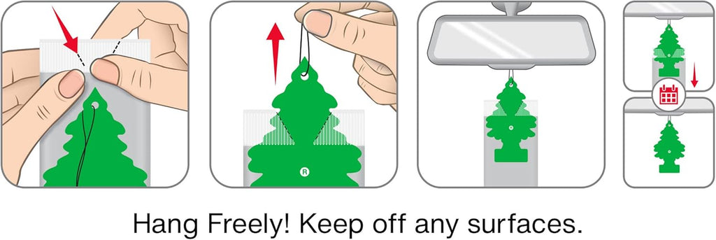 Car Air Freshener | Hanging Tree Provides Long Lasting Scent for Auto and Home | Black Ice, 24 Air Fresheners