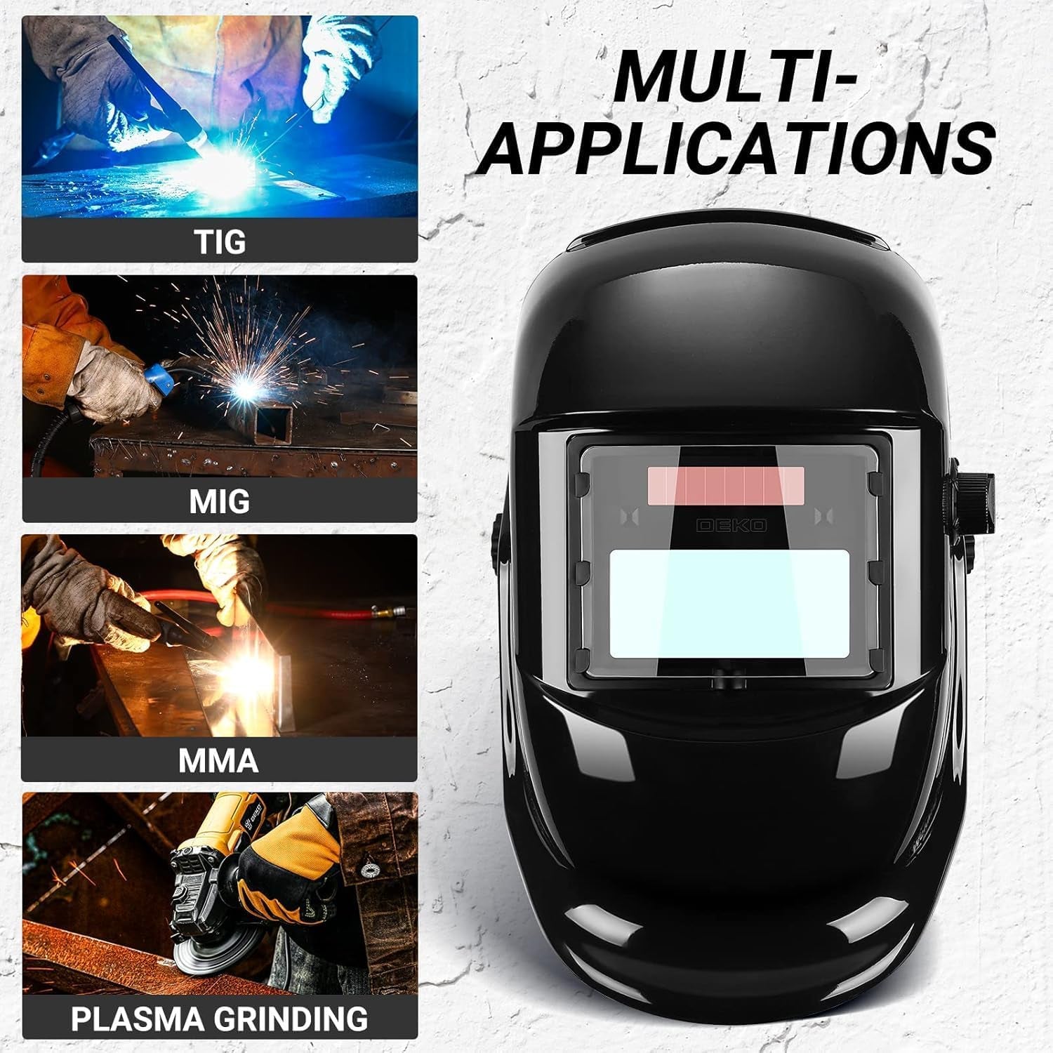 Welding Helmet Auto Darkening: DEKORPO True Color Solar Powered Auto Darkening Welding Welder Mask Hood Helmets