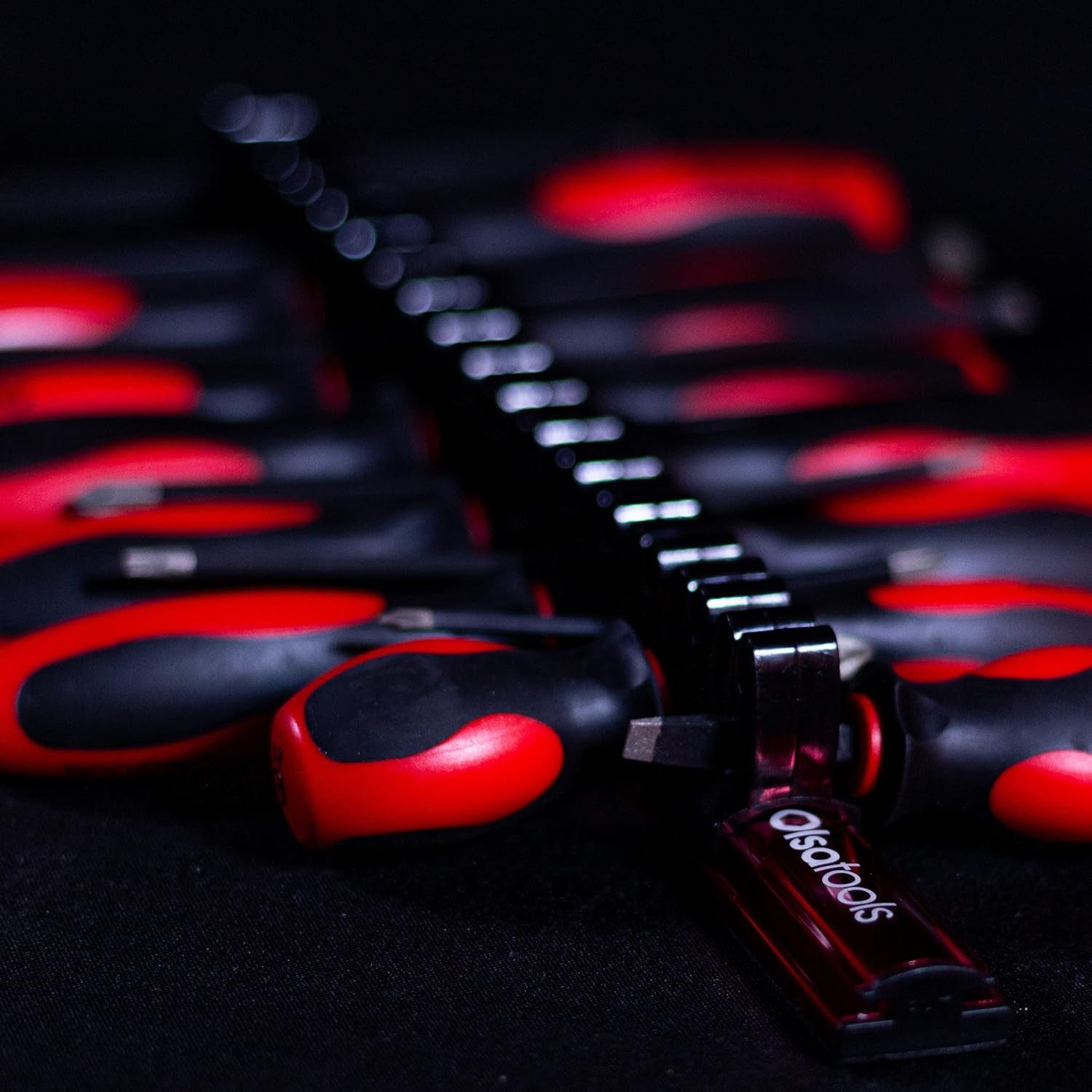 Magnetic Screwdriver Organizer - Screwdriver Holder with Strong Magnets and Foam Backing - Professional Tool Holder and Tool Organizer - Stores up to 16 Screwdrivers - Red - Part: 1008