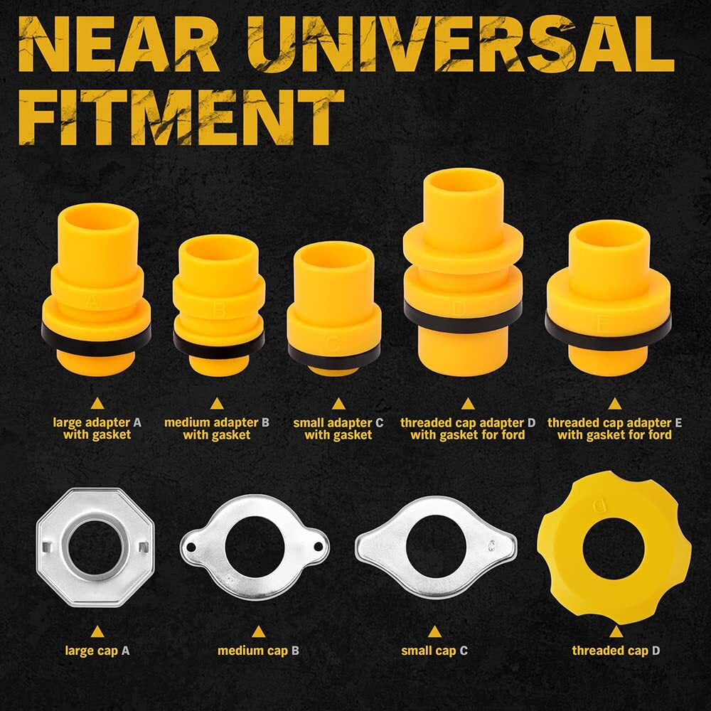 ELEAD 15 PCS No-Spill Coolant Funnel Kit Radiator Funnel Burping Kit Funnels For