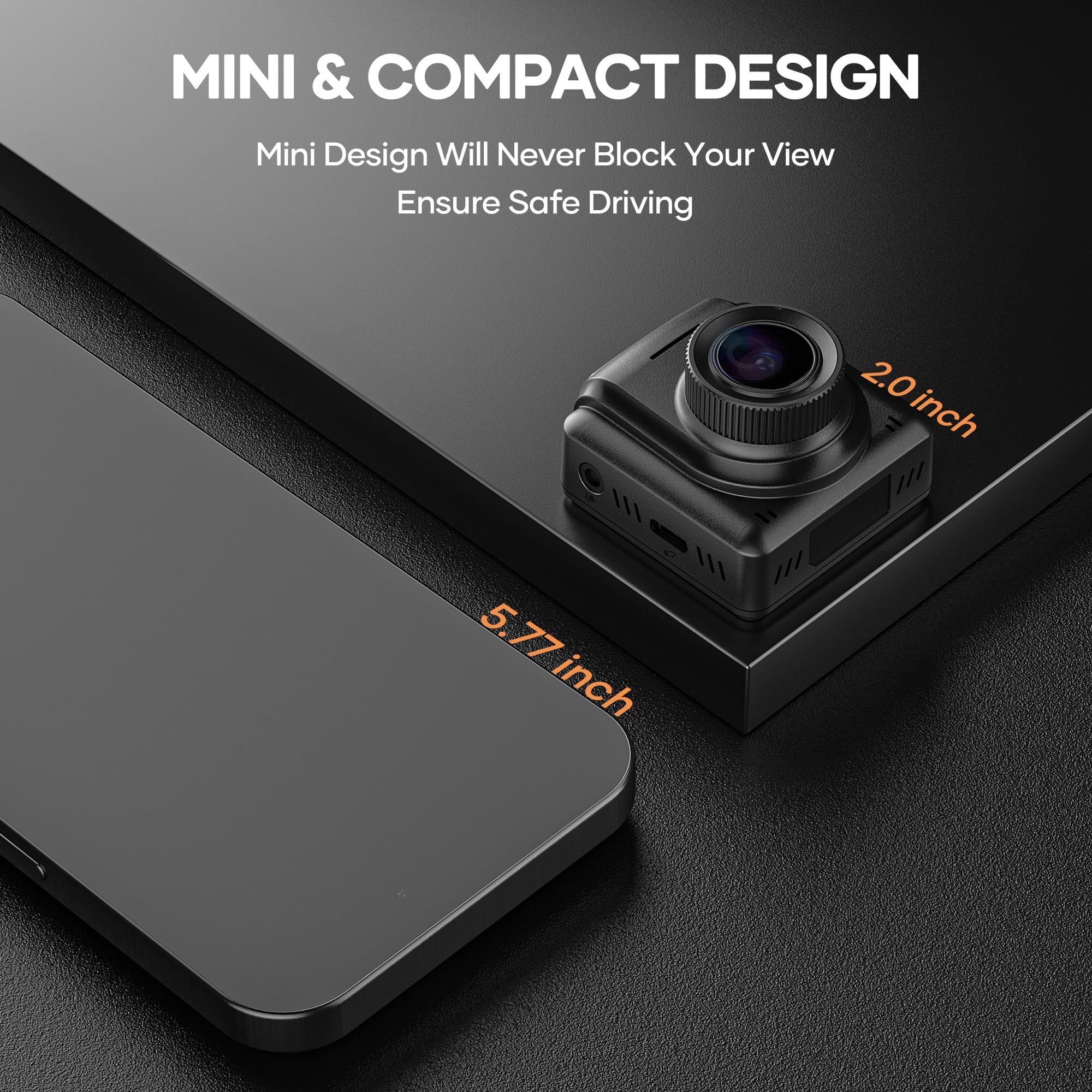 Dash Cam Front, 1080P Full HD Front Dash Camera, 1.5" LCD Screen, 170° Wide Angle, Emergency and Loop Recording, Parking Monitor, Night Vision,G-Sensor, WDR