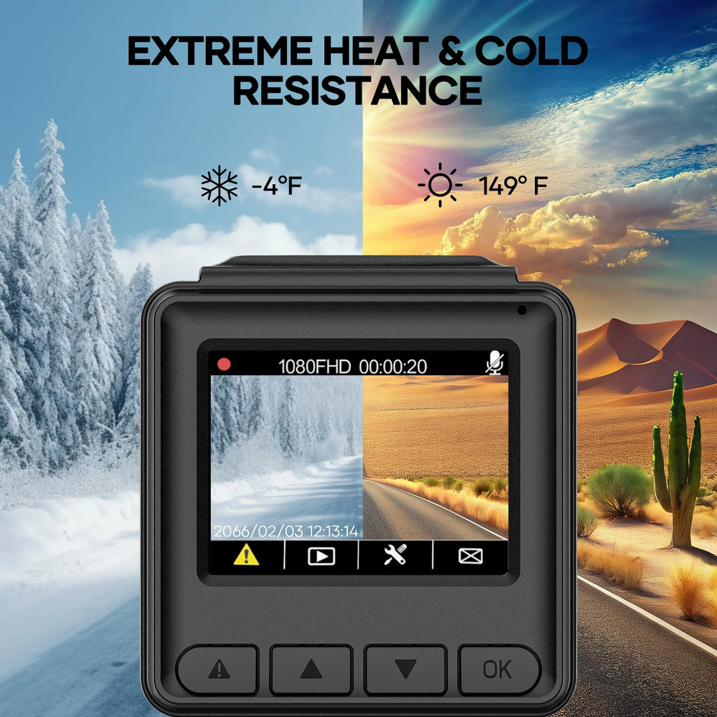 Dash Cam Front, 1080P Full HD Front Dash Camera, 1.5" LCD Screen, 170° Wide Angle, Emergency and Loop Recording, Parking Monitor, Night Vision,G-Sensor, WDR