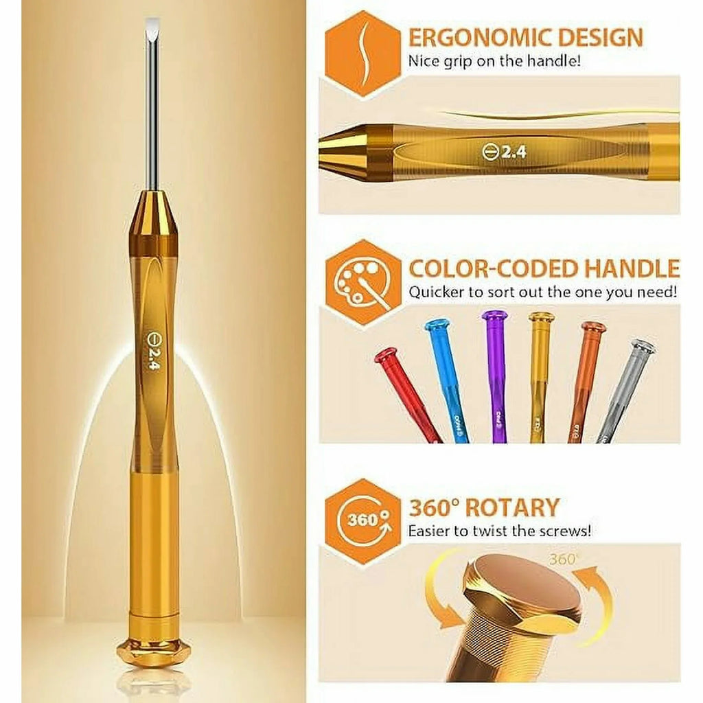 6PC Small Screwdriver Set - Flathead and Phillips Micro Head Mini Screwdriver Set Precision CRV Eyeglasses Watches Electronics Computer Repair Kit Cool Gadgets Tool Gifts for Men